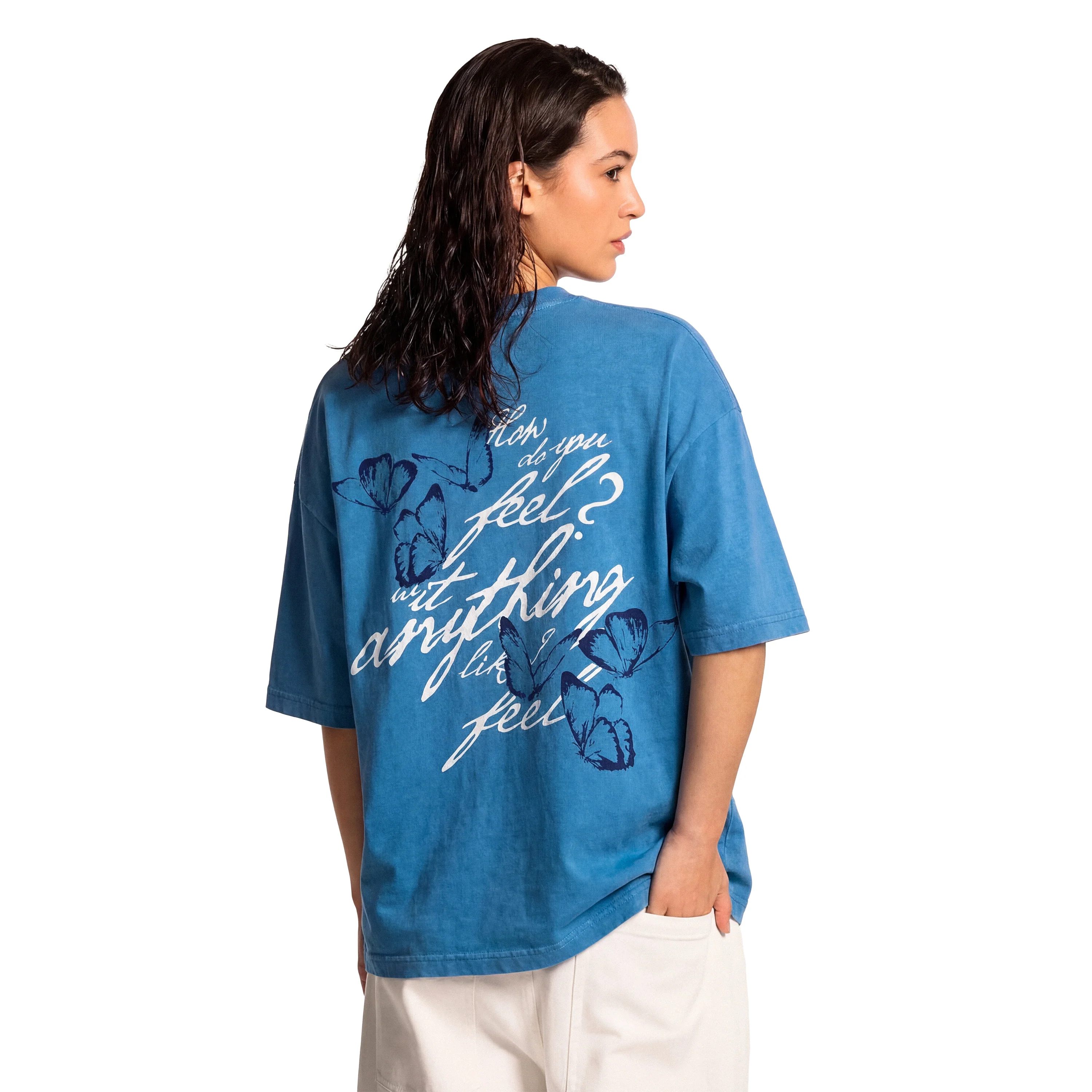 butterflies denim effect boxy tee - Image 3
